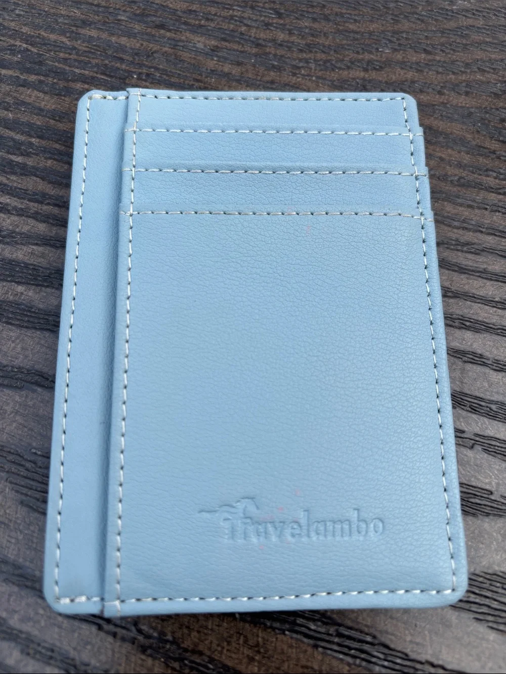 Travelambo Light Blue Slim Card Holder Wallet RFID blocking - Picture 1 of 8